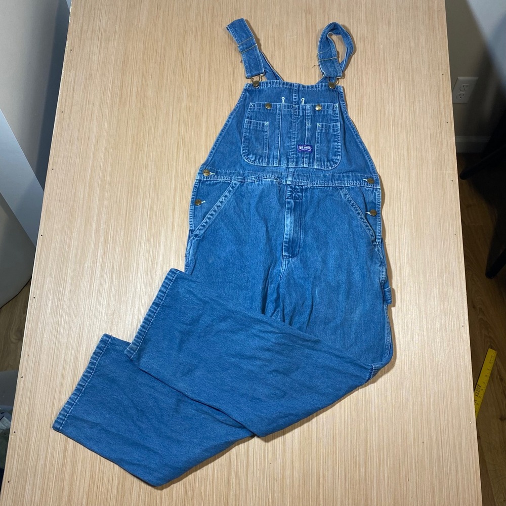 Big Smith Mens Denim Bib Overalls Medium Wash Blue Cotton 32x30 94028SW9